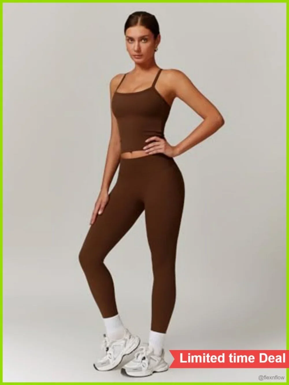 Women's 2 Piece Workout Set Sports Bra Tank Top High Waist Leggings